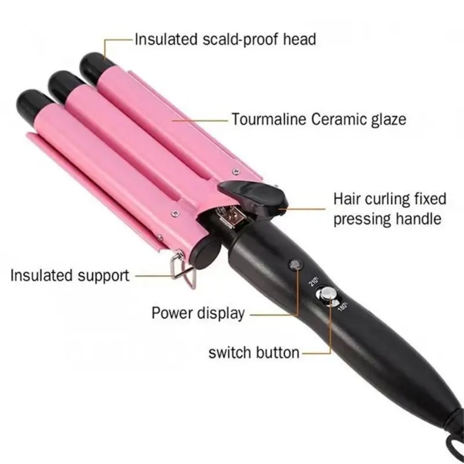 ICONIC TRIPLE DEEP WAVER PTC CERAMIC ELECTRIC 3-BARREL HAIR
