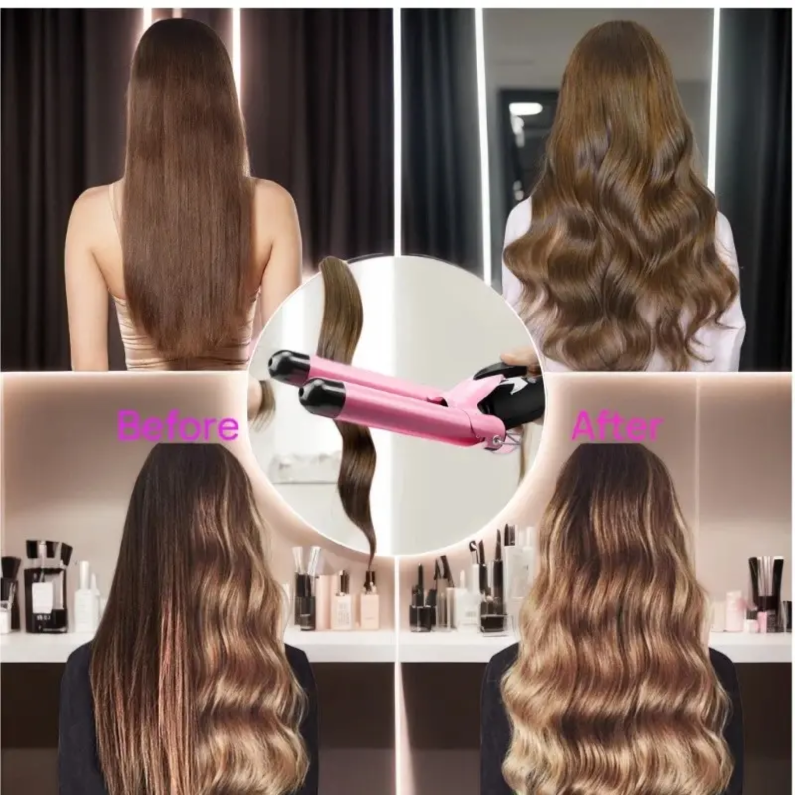 ICONIC TRIPLE DEEP WAVER PTC CERAMIC ELECTRIC 3-BARREL HAIR