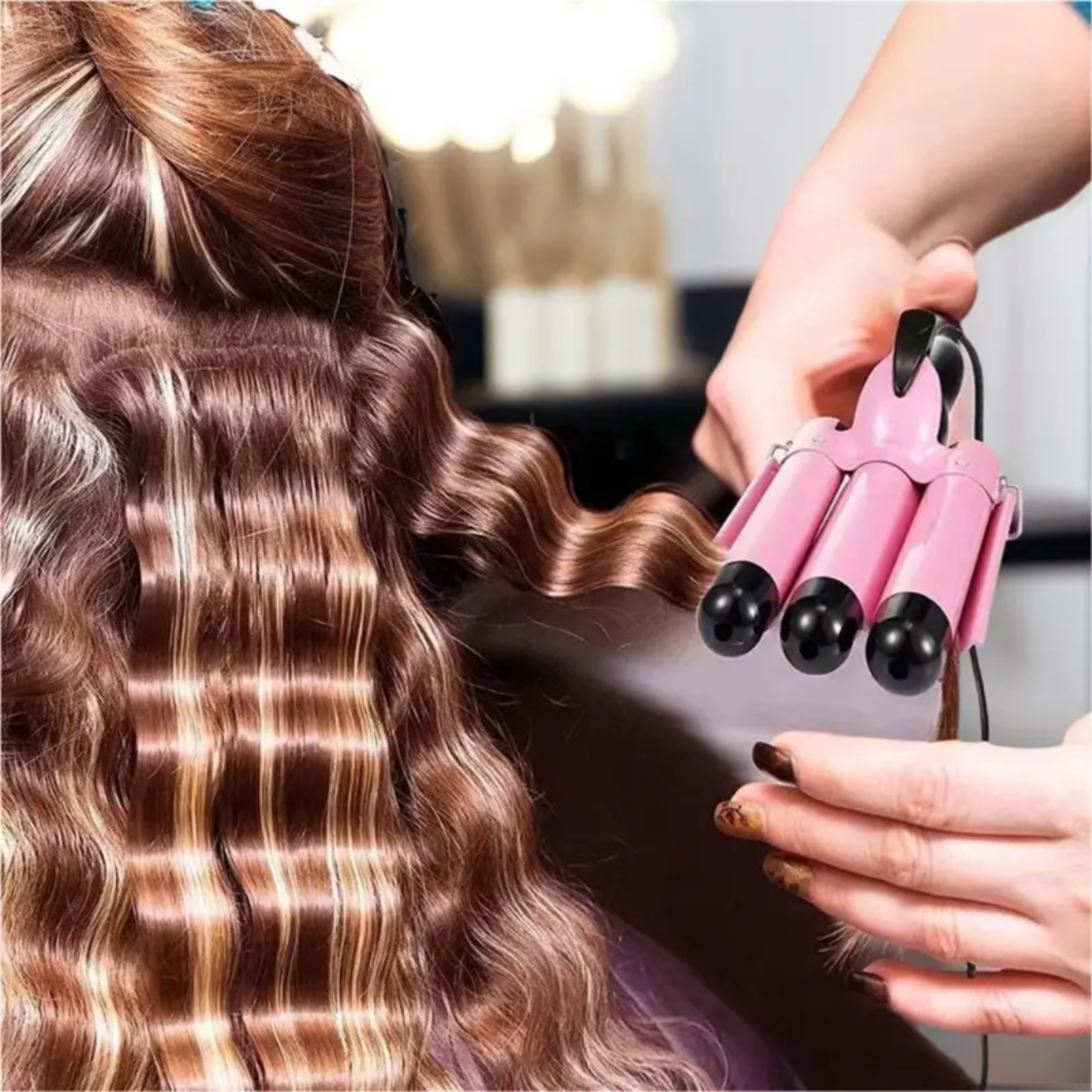 ICONIC TRIPLE DEEP WAVER PTC CERAMIC ELECTRIC 3-BARREL HAIR